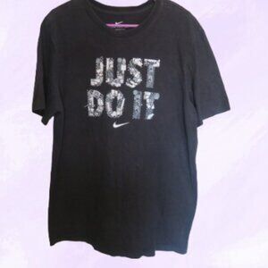 NIKE style 363277-00a men's the nike tee t-shirt just do it basketball in black,